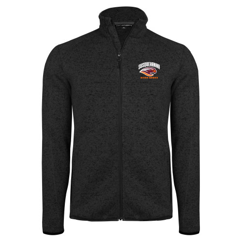  Black Heather  Sweater Fleece Jacket - Primary Mark