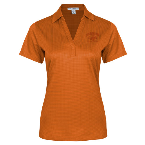  Womens Orange Performance Fine Jacquard Polo - Primary Mark