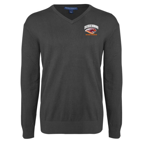  Charcoal Heather VNeck Sweater - Primary Mark