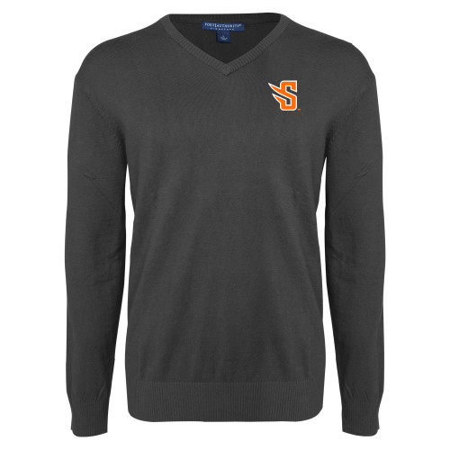  Charcoal Heather VNeck Sweater - S