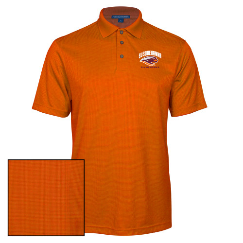  Orange Performance Fine Jacquard Polo - Primary Mark