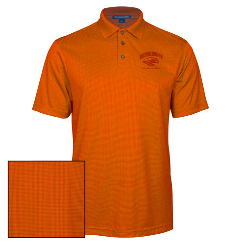  Orange Performance Fine Jacquard Polo - Primary Mark