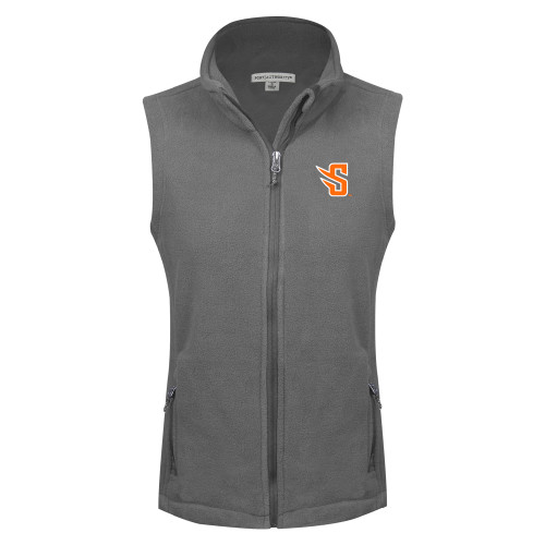  Womens Charcoal Fleece Full Zip Vest - S
