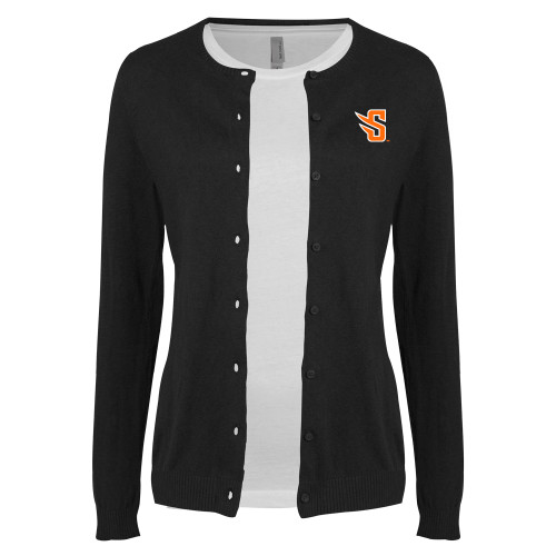  Womens Black Cardigan Sweater - S