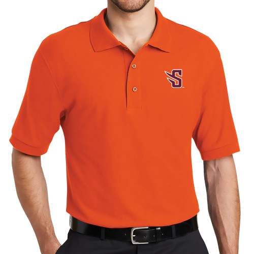  Orange Silk Touch Polo - S