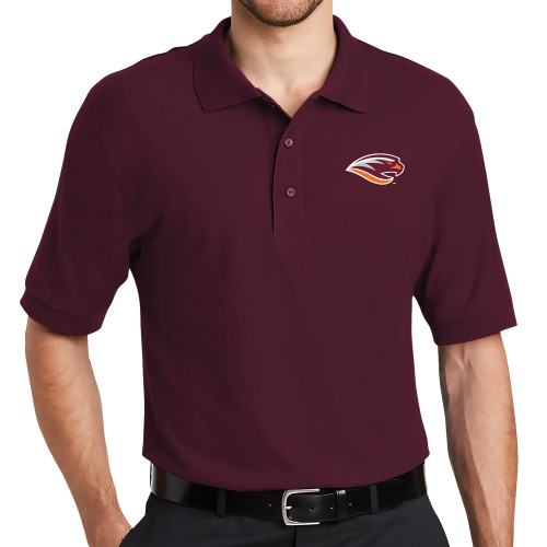  Maroon Silk Touch Polo - River Hawk
