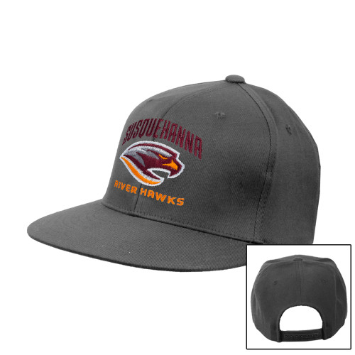  Charcoal Flat Bill Snapback Hat - Primary Mark