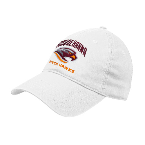  White Unstructured Adjustable Low Profile Hat - Primary Mark