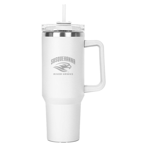  Hippo White Mug & Straw Lid with Twist Closure 40 oz - Primary Mark  Engraved
