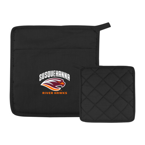  Quilted Canvas Black Pot Holder - Primary Mark