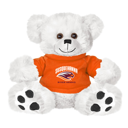  Plush Big Paw 8 1/2 inch White Bear w/Orange Shirt - Primary Mark