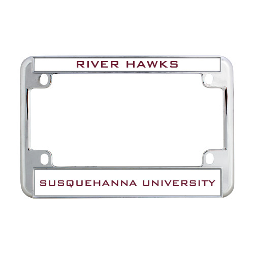  Metal Motorcycle License Plate Frame in Chrome - River Hawks