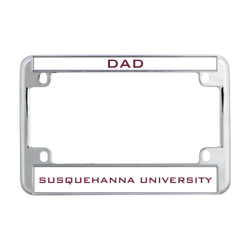  Metal Motorcycle License Plate Frame in Chrome - Dad