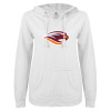 Thumbnail image for  ENZA Womens White V Notch Raw Edge Fleece Hoodie