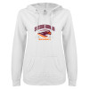 Thumbnail image for  ENZA Womens White V Notch Raw Edge Fleece Hoodie