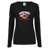 Thumbnail image for  Womens Black Long Sleeve V Neck Tee 