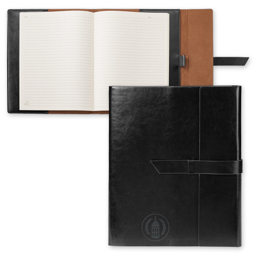  Fabrizio Black Portfolio w/Loop Closure - Tower Logo Engraved