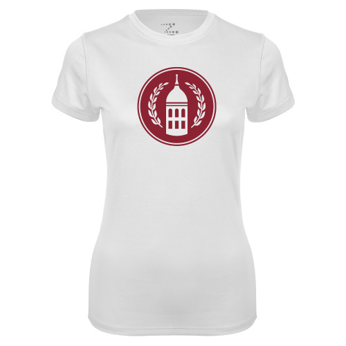  Womens White Performance Tee - Tower Logo