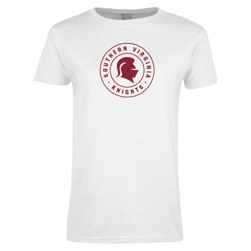  Womens White Short Sleeve Tee - Knights Seal