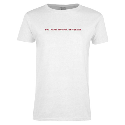  Womens White Short Sleeve Tee - Word Mark