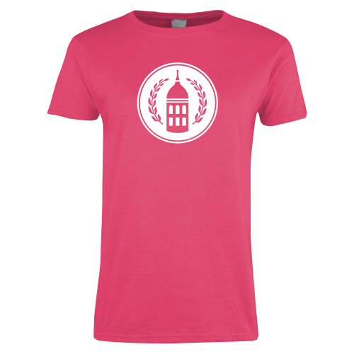  Womens Hot Pink Short Sleeve Tee - Tower Logo