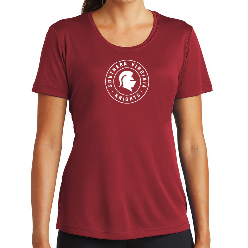  Womens Cardinal Performance Short Sleeve Tee - Knights Seal
