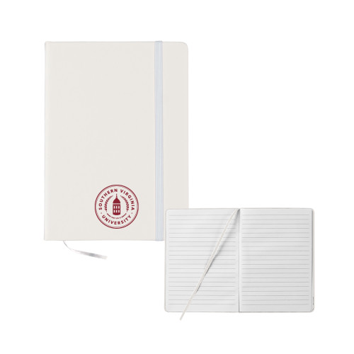  5x7 White Hard Cover Journal - Primary Mark