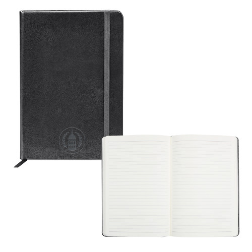  Fabrizio Black Hard Cover Journal - Tower Logo Engraved