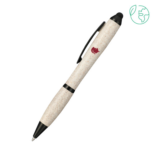  Nash Wheat Straw Ballpoint Beige Stylus Pen - Word Mark