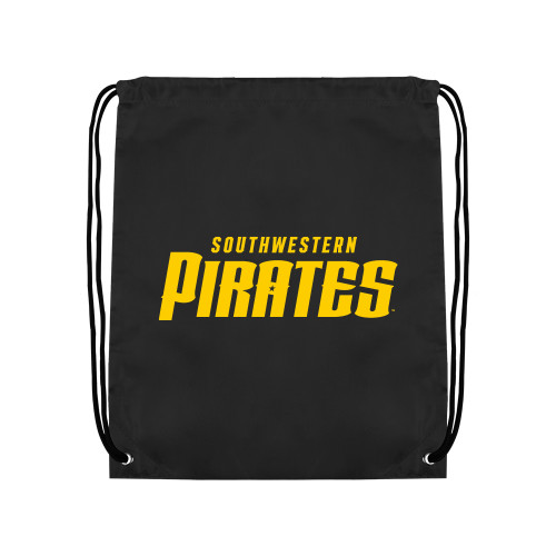  Black Drawstring Backpack - Wordmark