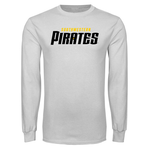 White Long Sleeve T Shirt - Wordmark