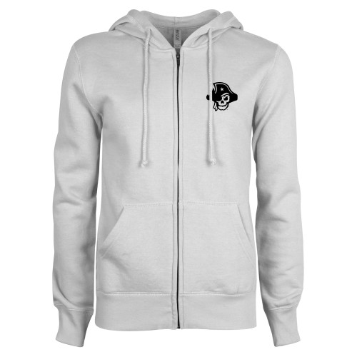  ENZA Womens White Fleece Full Zip Hoodie - Primary Logo
