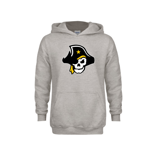  Youth Grey Fleece Hood - Primary Logo