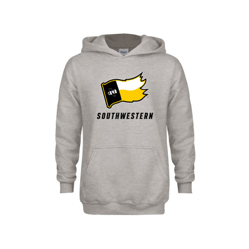  Youth Grey Fleece Hood - Secondary Logo with Southwestern