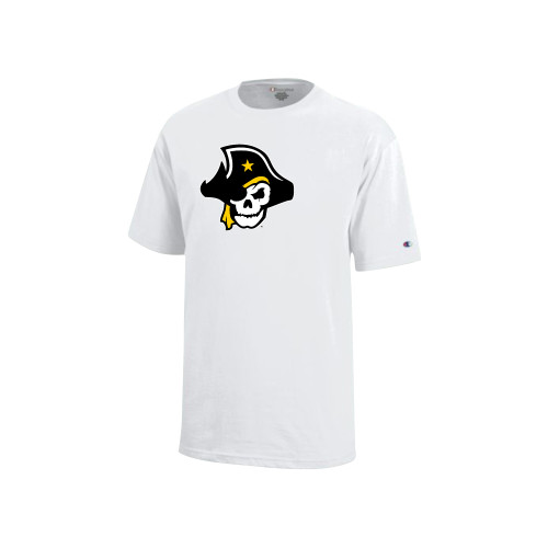  Champion Youth White Short Sleeve Tee - Primary Logo