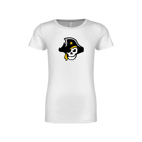  Next Level Girls White Fashion Fit T Shirt - Primary Logo