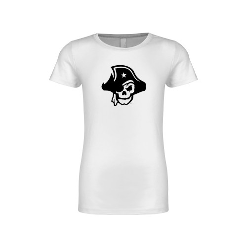  Next Level Girls White Fashion Fit T Shirt - Primary Logo