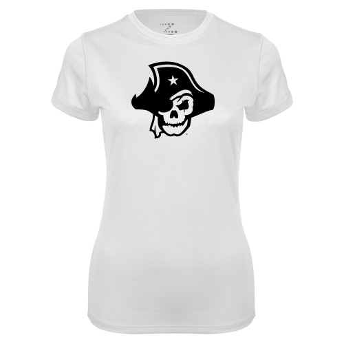  Womens White Performance Tee - Primary Logo