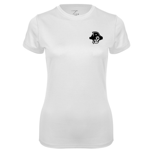  Womens White Performance Tee - Primary Logo