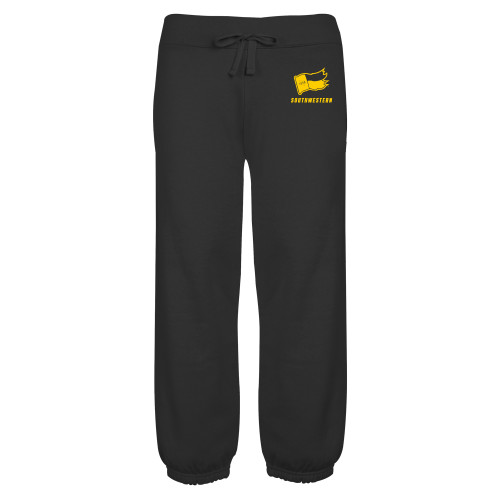  ENZA Womens Black Banded Fleece Capri - Secondary Logo with Southwestern
