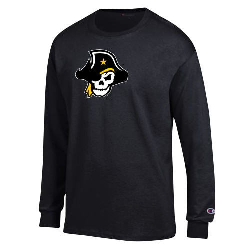  Champion Black Long Sleeve T Shirt - Primary Logo