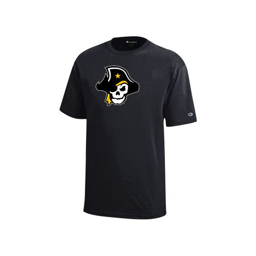  Champion Youth Black Short Sleeve Tee - Primary Logo
