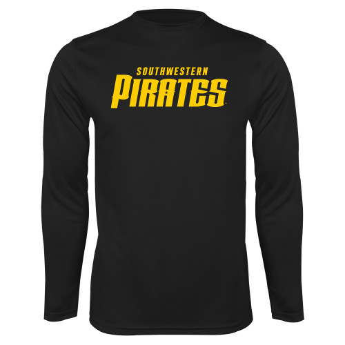  Black Performance Long Sleeve Shirt - Wordmark