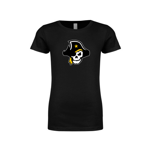  Next Level Girls Black Fashion Fit T Shirt - Primary Logo