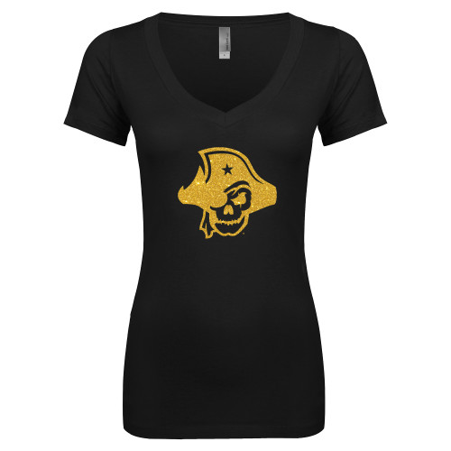  Next Level Womens Black Ideal V Tee - T - Gold