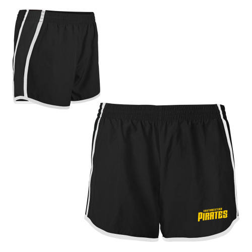  Womens Black/White Team Short - Wordmark