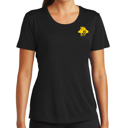  Womens Black Performance Tee - Primary Logo