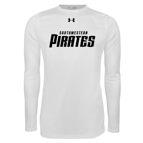  Under Armour White Long Sleeve Tech Tee - Wordmark