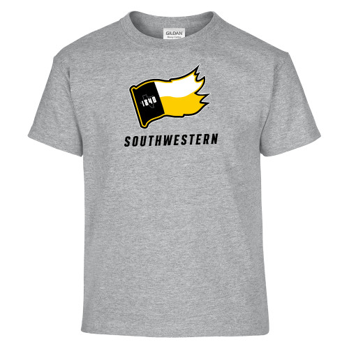  Youth Grey T Shirt - Secondary Logo with Southwestern