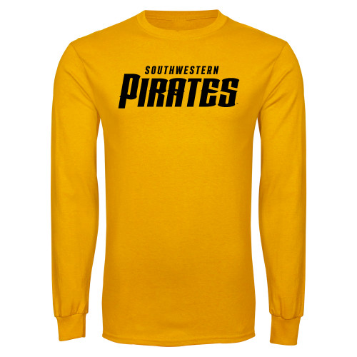  Gold Long Sleeve T Shirt - Wordmark